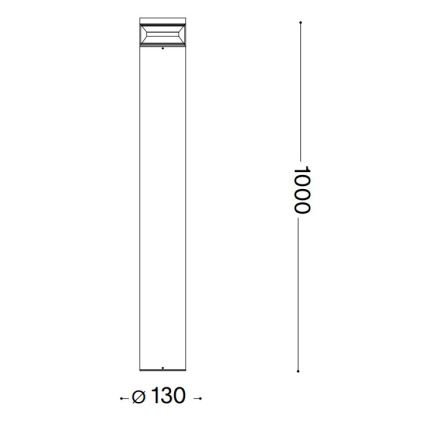 Ideal Lux - LED spoljašnja lampa BOEING LED/14W/230V 100 cm CRI 90 IP65 antracit