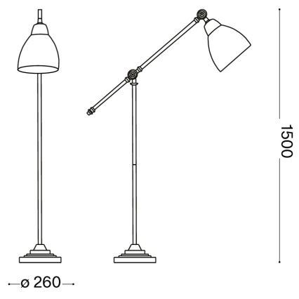 Ideal Lux - Stojeća lampa NEWTON 1xE27/42W/230V sjajni hrom