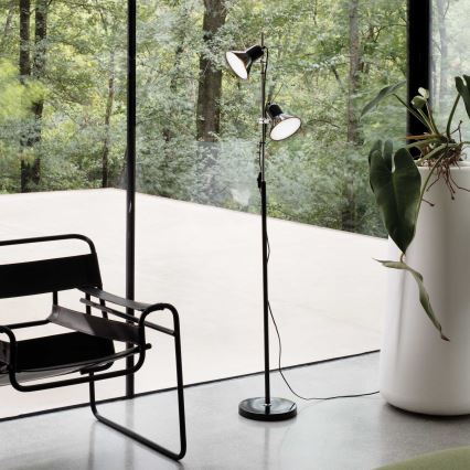 Ideal Lux - Stojeća lampa POLLY 2xE27/60W/230V crna