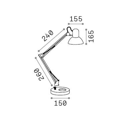 Ideal Lux - Stona lampa 1xE27/42W/230V crna