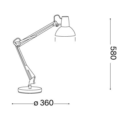 Ideal Lux - Stona lampa WALLY 1xE27/42W/230V crna/bakrena
