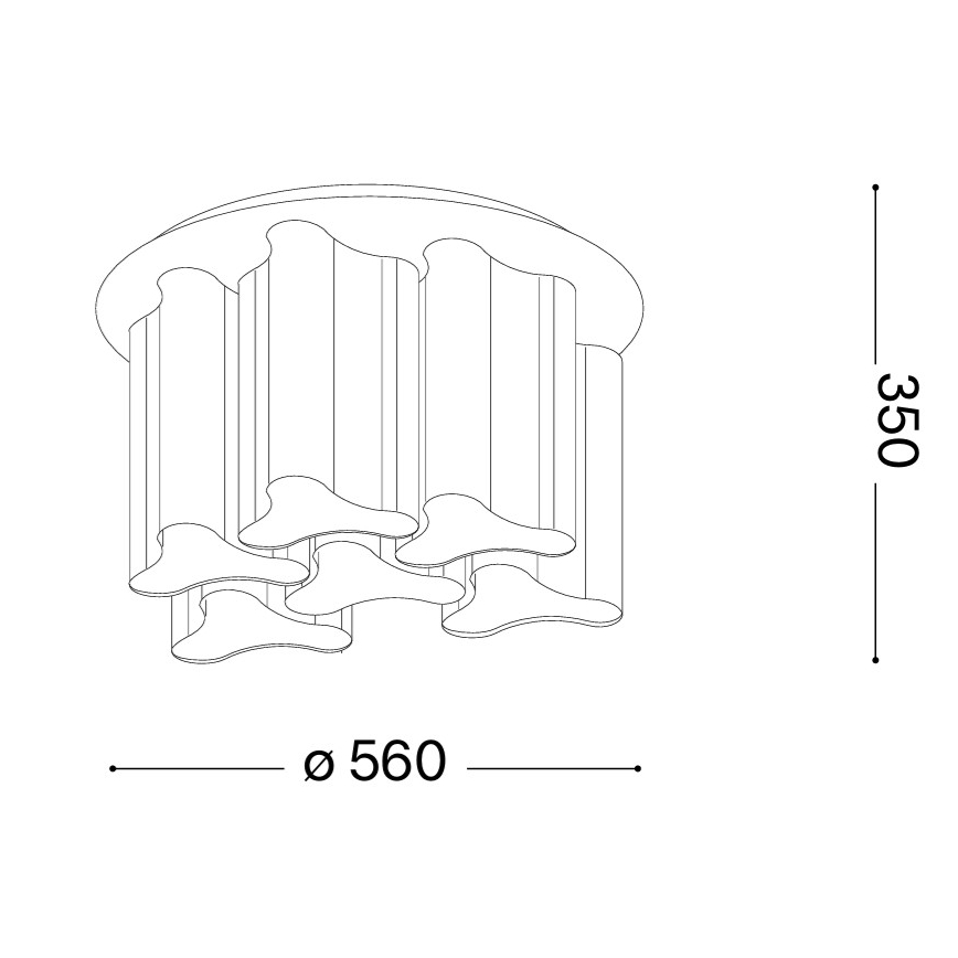 Ideal Lux - Stropna svetiljka COMPO 6xE27/52W/230V, prečnika 56 cm, bela