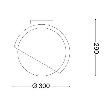 Ideal Lux - Stropno svetlo BLOOM 1xE27/42W/230V prečnik 30 cm crna