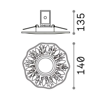 Ideal Lux - Ugradna stropna svetiljka POLKA 1xGU10/50W/230V bronza
