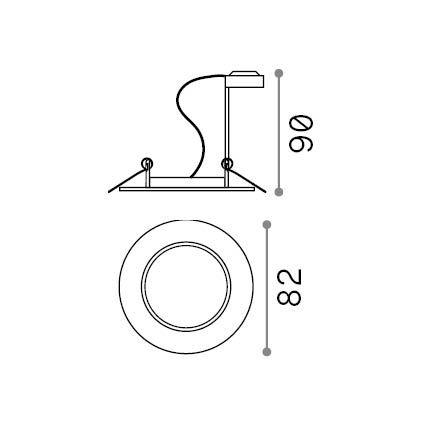 Ideal Lux - Ugradna svetiljka SWING 1xGU10/28W/230V prečnik 8,2 cm mesing