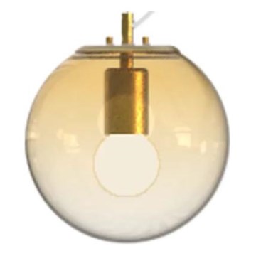 Ideal Lux - Viseći luster na sajli MAPA 1xE27/42W/230V, prečnik 20 cm, zlatna/zadimljeno staklo
