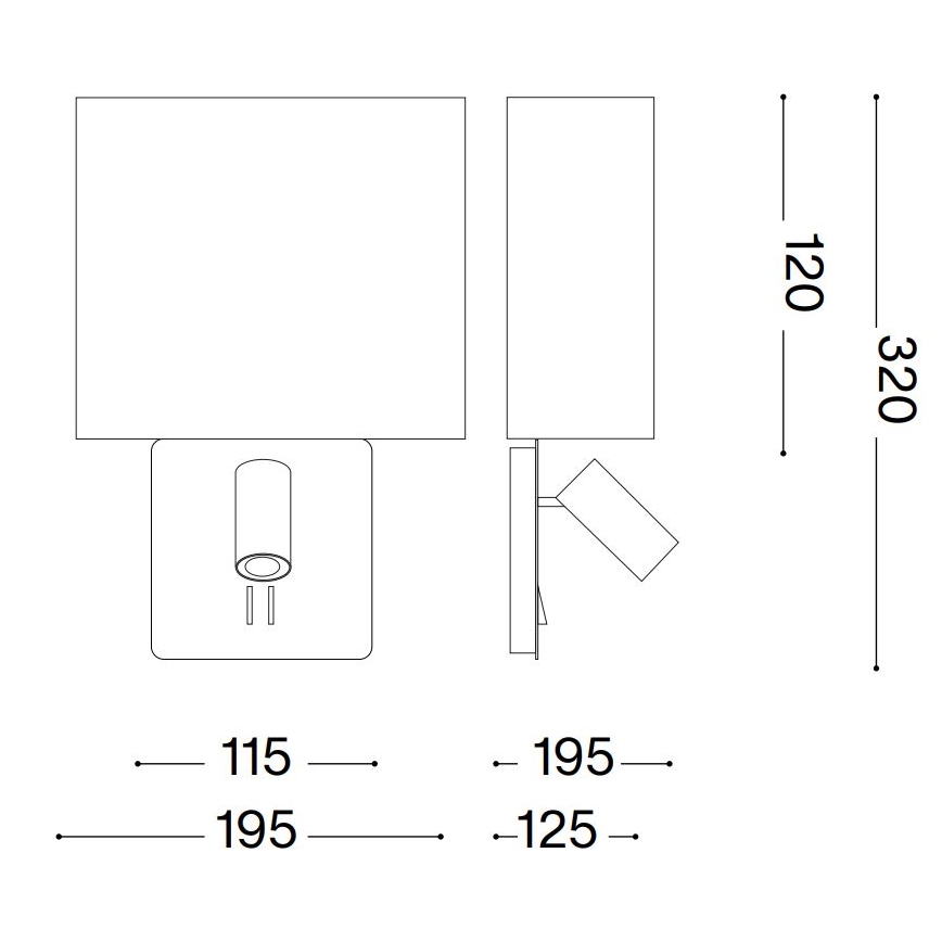 Ideal Lux - Zamenski abažur za zidnu lampu GEA, u beloj boji