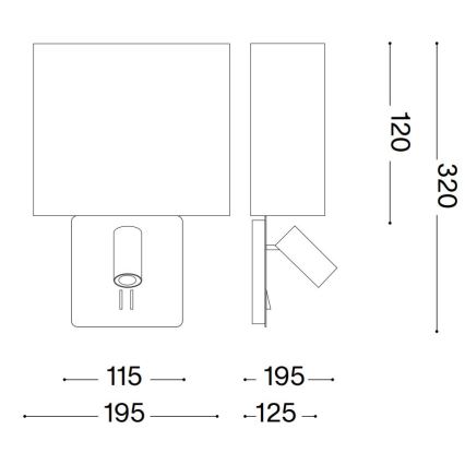 Ideal Lux - Zamenski crni abažur za zidnu lampu GEA