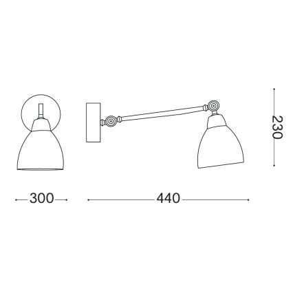 Ideal Lux - Zidna lampa 1xE27/42W/230V crna