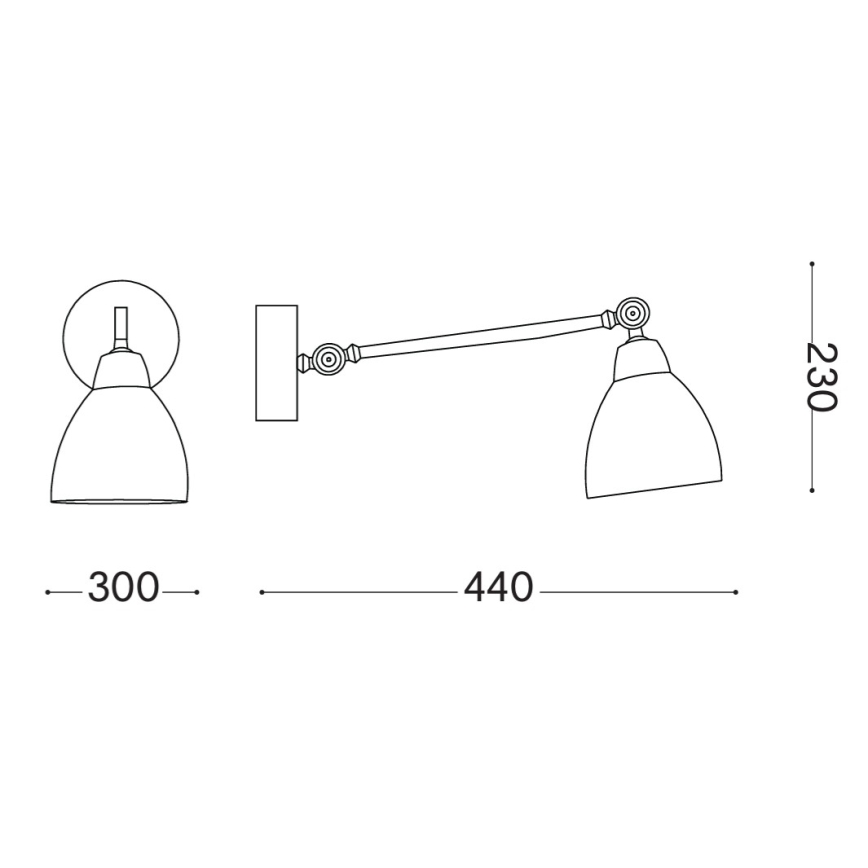 Ideal Lux - Zidna lampa 1xE27/42W/230V crna