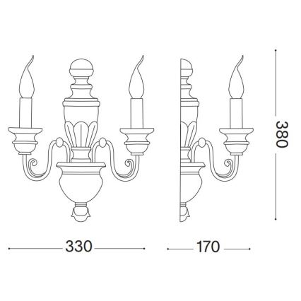 Ideal Lux - Zidna lampa FIRENZE 2xE14/40W/230V zlatna