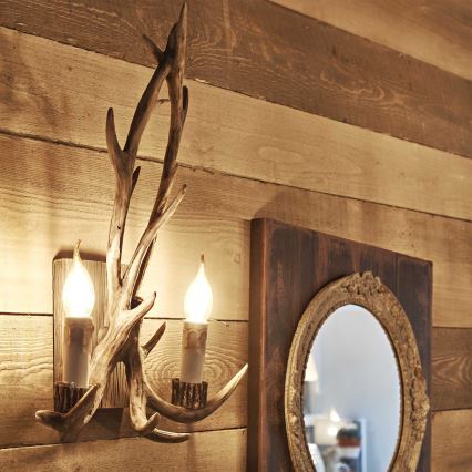 Ideal Lux - Zidna svetiljka CHALET 2xE14/40W/230V sa rogovima