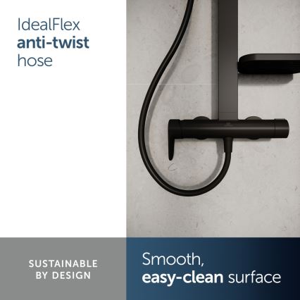 Ideal Standard BD584XG - Set za tuš sa baterijom CERAFLOW ALU+ u mat crnoj boji