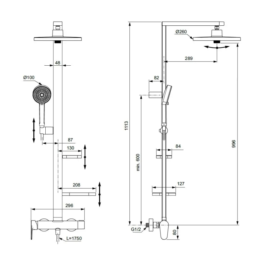 Ideal Standard BD584XG - Set za tuš sa baterijom CERAFLOW ALU+ u mat crnoj boji