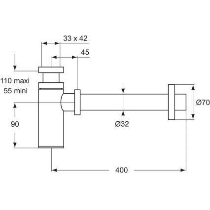 Ideal Standard D5859AA - Sifon za umivaonik, matni hrom