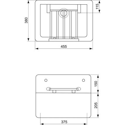 Ideal Standard S593901 - Zidni umivaonik sa rešetkom DOURO 45,5x38 cm keramika/bela