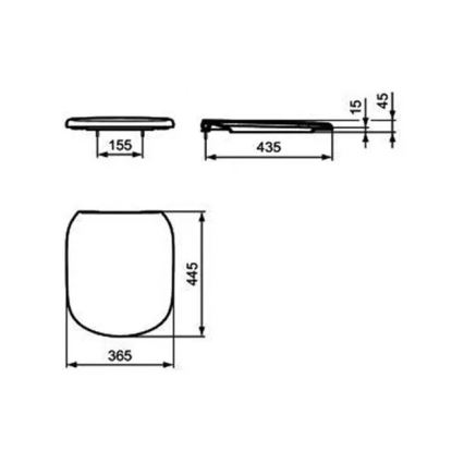 Ideal Standard T352901 - Daska za WC TESI sa prigušiva, bela