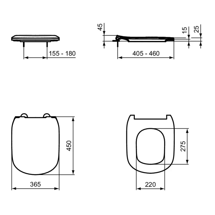 Ideal Standard T552201 - WC daska TESI SoftClose prigušiva, bela