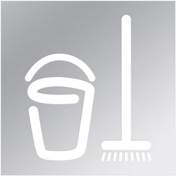 Ikona - Soba za čišćenje 12x12 cm nerđajući čelik/srebrna