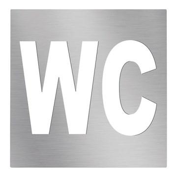 Ikona WC 12x12 cm inox/srebrna