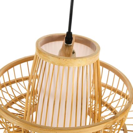 Luster na kablu PINCHOS 1xE27/40W/230V, prečnik 45 cm, bambus