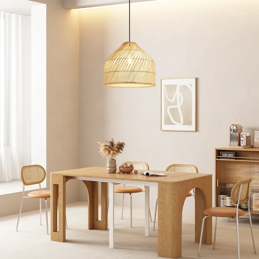 Luster na sajli PELO 1xE27/40W/230V, prečnik 40 cm, ratan