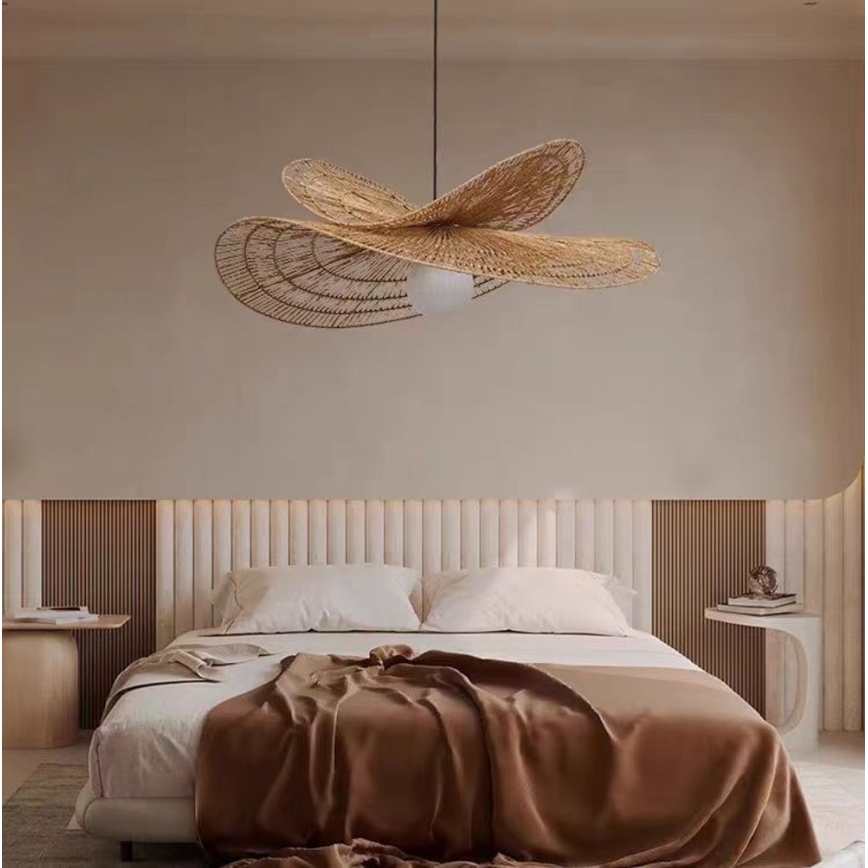 Luster na sajli MARIPOSA 1xE27/40W/230V, prečnik 80 cm, od jute