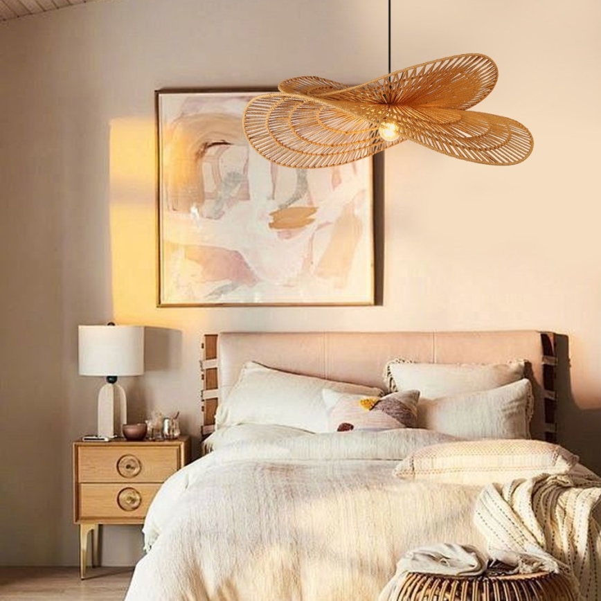 Luster na sajli MARIPOSA 1xE27/40W/230V, prečnik 80 cm, od jute