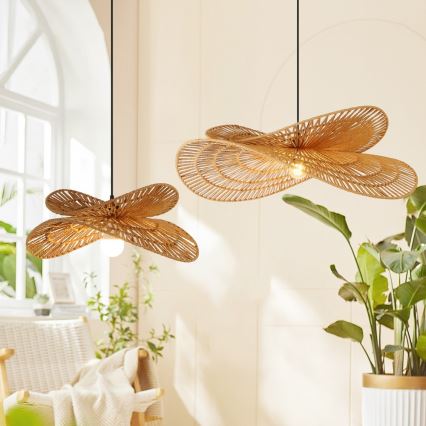 Luster na sajli MARIPOSA 1xE27/40W/230V, prečnik 80 cm, od jute