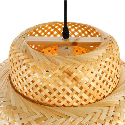 Viseći luster na kablu HILO 1xE27/40W/230V, prečnik 38 cm, bambus