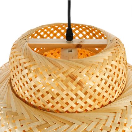 Luster na lanku HILO 1xE27/40W/230V prečnik 47 cm bambus