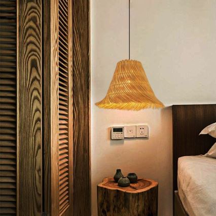 Visilica na sajli NATURALEZA 1xE27/40W/230V prečnik 45 cm ratan