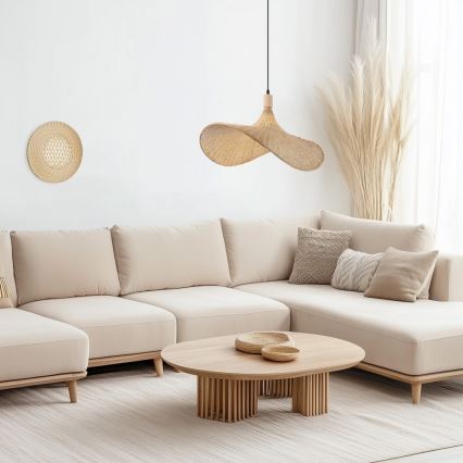 Immax 08289L - Luster na sajli SOMBRERO 1xE27/40W/230V prečnik 70 cm ratan
