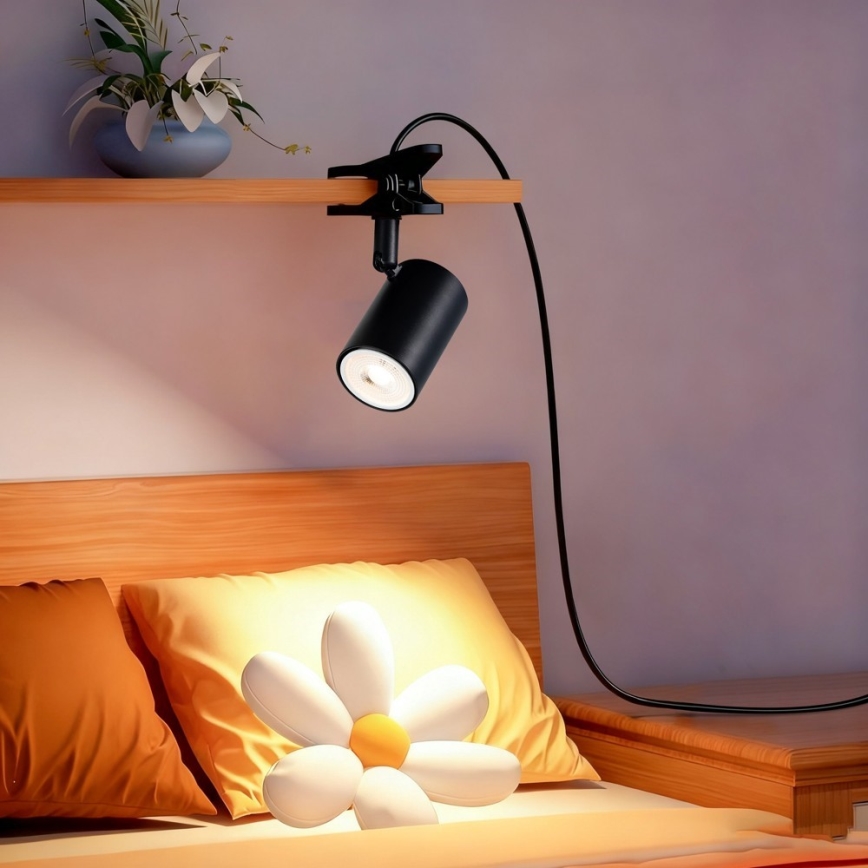 Lampa sa stezaljkom PUNTO 1xGU10/9W/230V crna