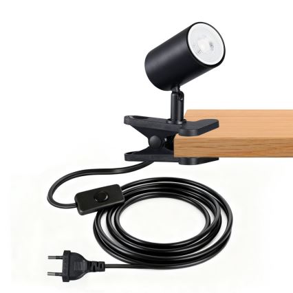 Lampa sa stezaljkom PUNTO 1xGU10/9W/230V crna