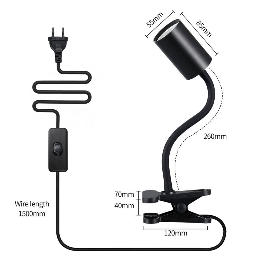 Fleksibilna lampa sa stezaljkom PUNTO 1xGU10/9W/230V crna