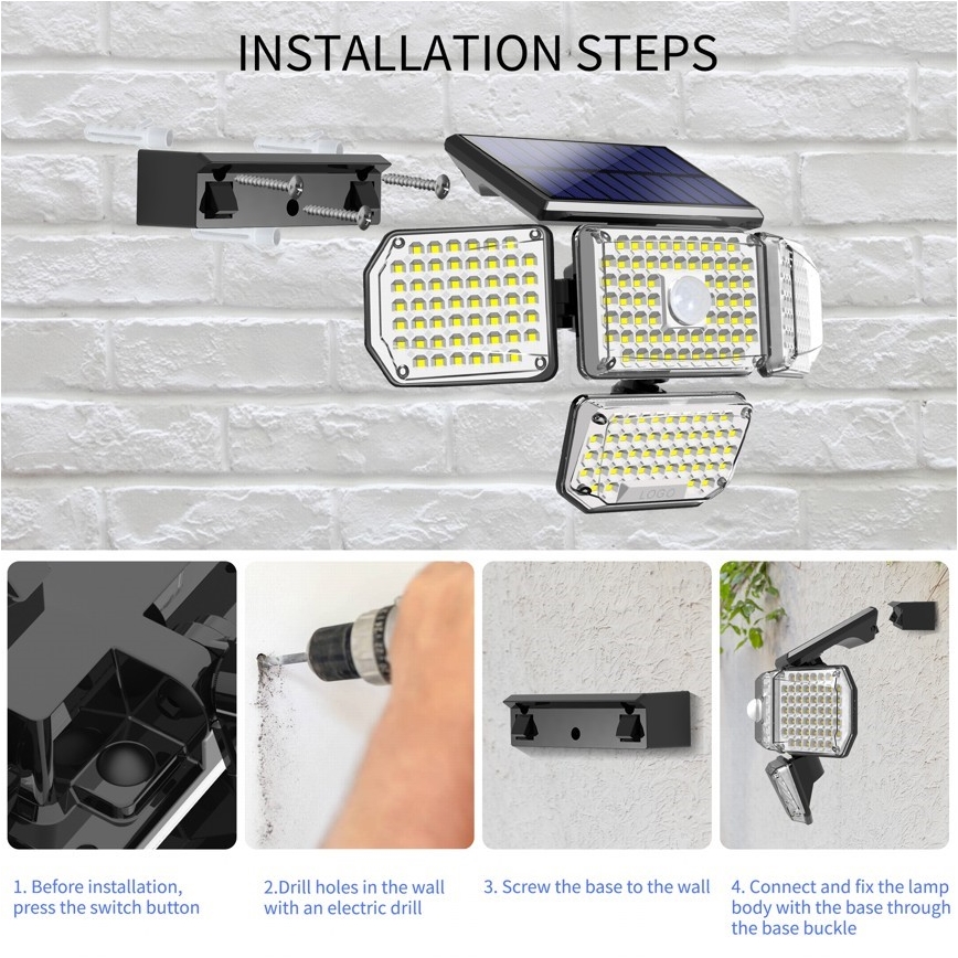 LED solarno zidno svetlo sa senzorom LED/5W/5,5V IP65 2400 mAh