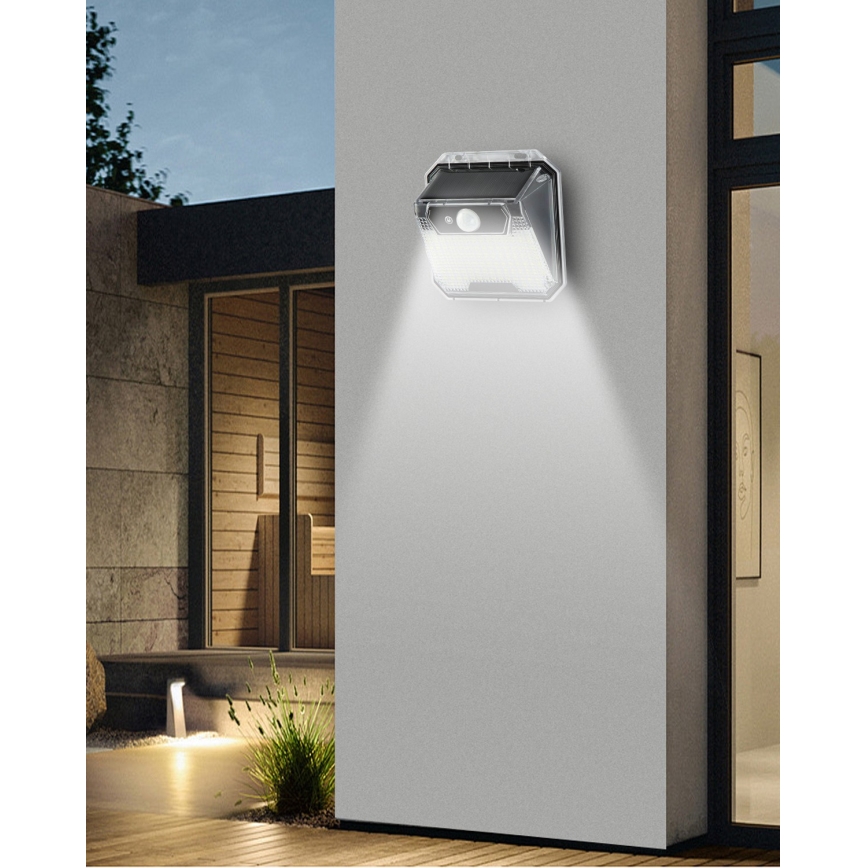 LED solarno zidno svetlo sa senzorom LED/3W/5,5V IP65 1200 mAh