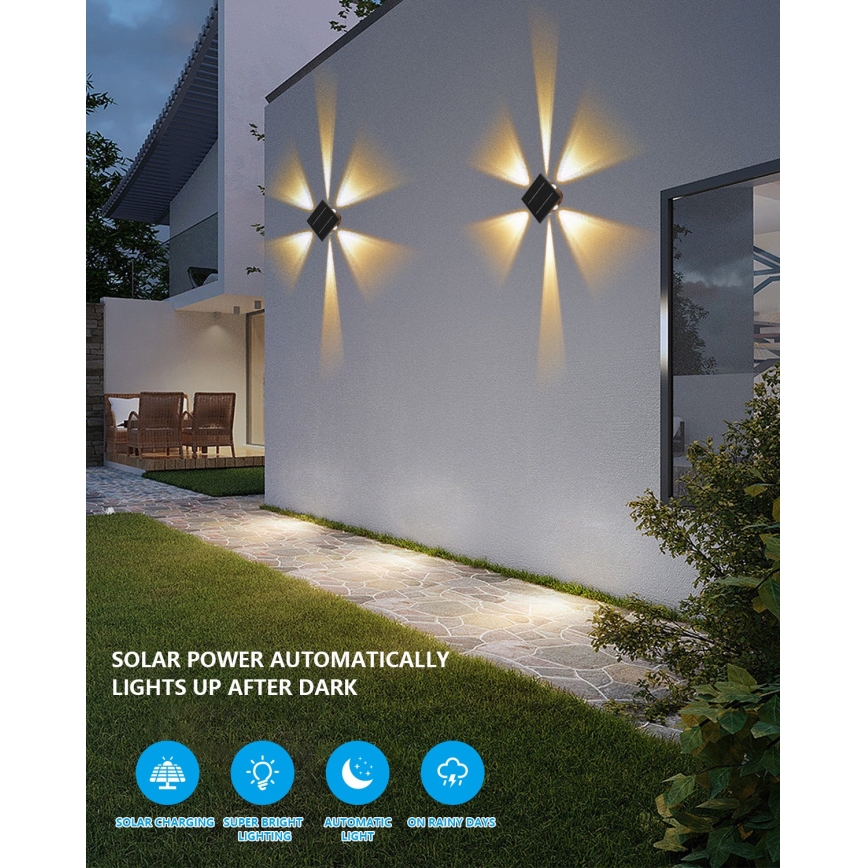 LED solarno zidno svetlo sa senzorom LED/2W/5V IP54 1300 mAh