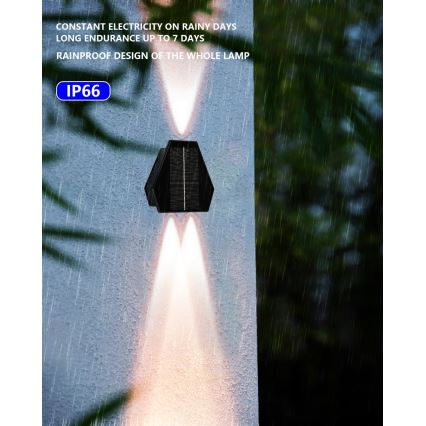 LED solarno zidno svetlo sa senzorom LED/2W/5V IP54 1300 mAh