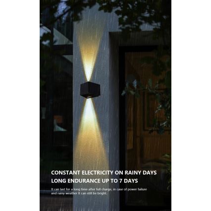 LED solarna zidna svetiljka sa senzorom LED/2W/5V IP54 1300 mAh