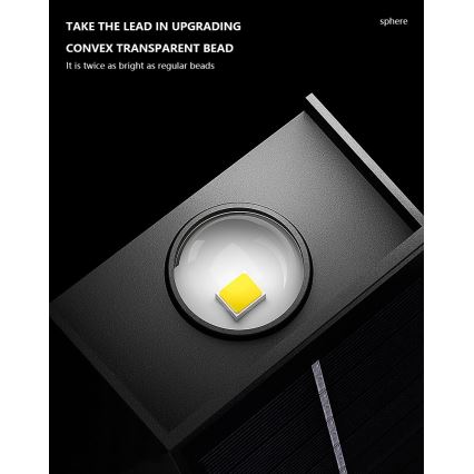 LED solarno zidno svetlo sa senzorom LED/2W/5V IP54 1300 mAh
