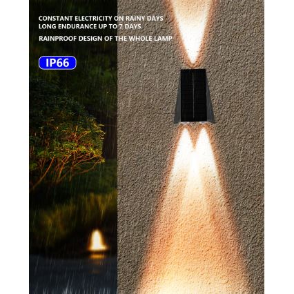 LED solarno zidno svetlo sa senzorom LED/2W/5V IP54 1300 mAh