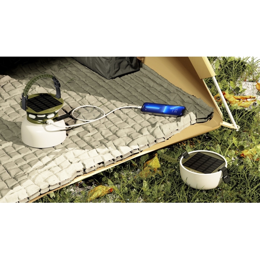 LED RGB Prenosiva solarna punjiva lampa sa LED lancem LED/10W/5V 3600 mAh IP65 3600 mAh