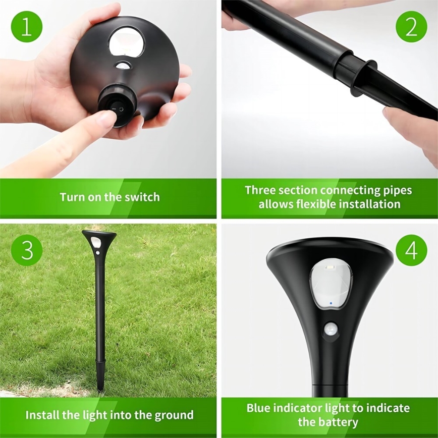 LED solarna lampa sa senzorom LED/1W/3,7V 6000K IP65 1500 mAh