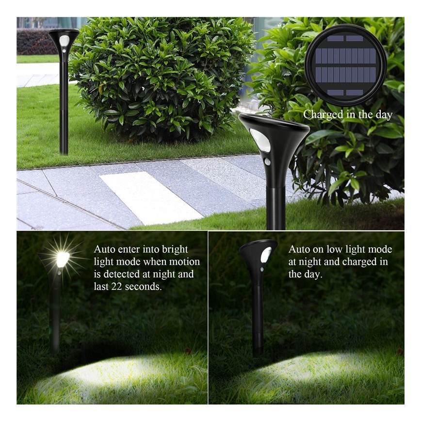 LED solarna lampa sa senzorom LED/1W/3,7V 6000K IP65 1500 mAh