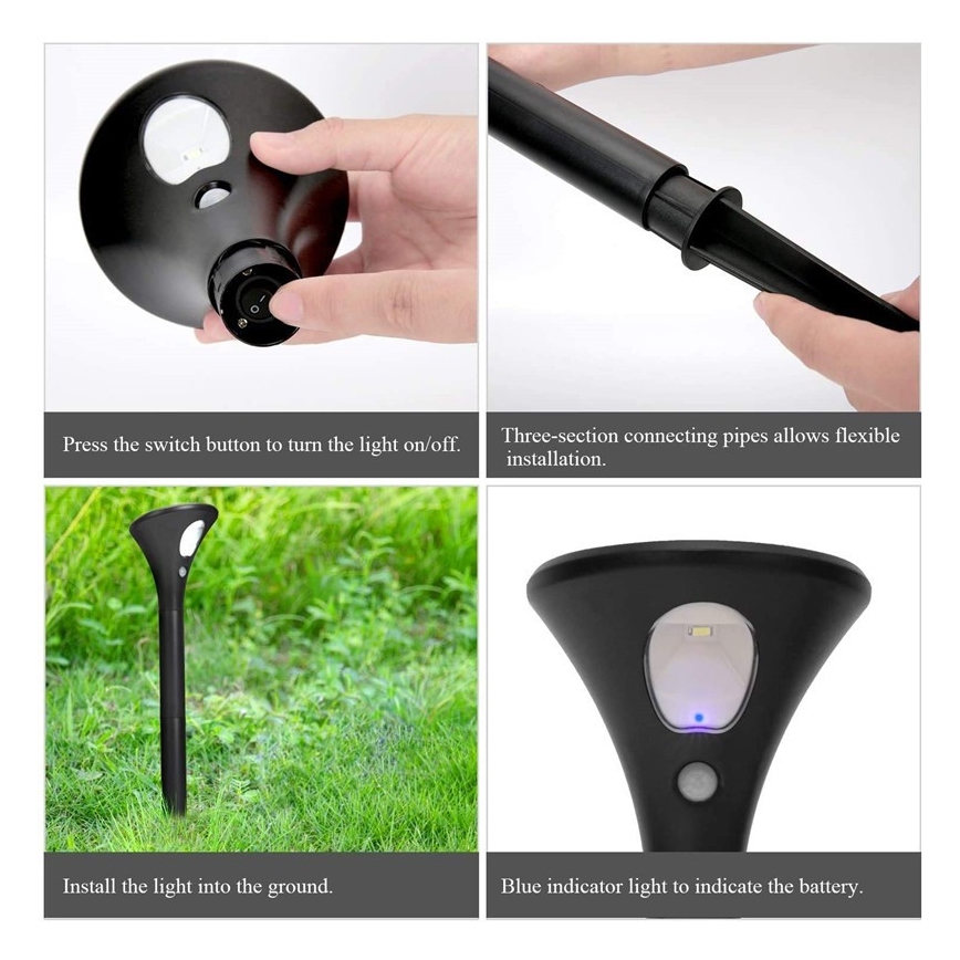 LED solarna lampa sa senzorom LED/1W/3,7V 6000K IP65 1500 mAh