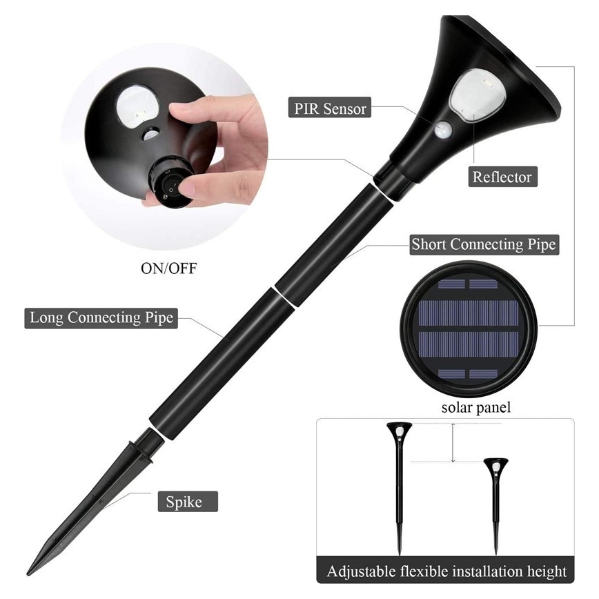 LED solarna lampa sa senzorom LED/1W/3,7V 6000K IP65 1500 mAh