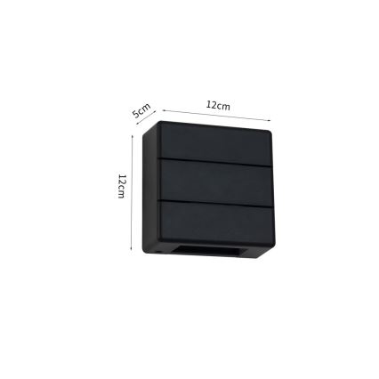 LED spoljašnje zidno svetlo LUXLINE 6W/230V 3000K IP54 crno