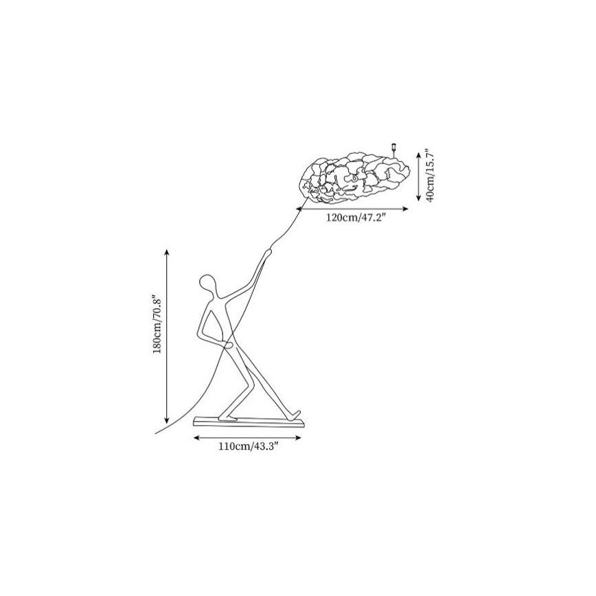 Stojeća lampa SILUETTE 6xE27/40W/230V 180 cm Dream Reach